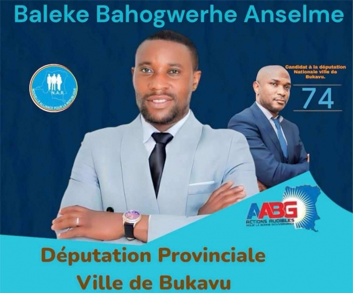 Monsieur  ANSELME BALEKE , futur honorable dans la ville de Bukavu 